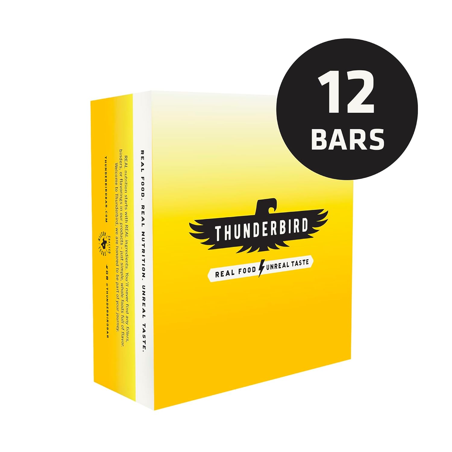 Thunderbird Bars Energy Snack, Gluten-Free with Protein, Healthy Real Food, Vegan Non-GMO, No Added Sugar, Peanut Banana Walnut Flavor (12 Count, 1.7 oz. Bars)