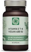Vitamin E - All 8 Tocopherols + Tocotrienols 400 IU Vegan - Alpha Tocopherol/Tocotrienol + Beta Tocopherol/Tocotrienol + Gamma Tocopherol/Tocotrienol + Delta Tocopherol/Tocotrienol (60)