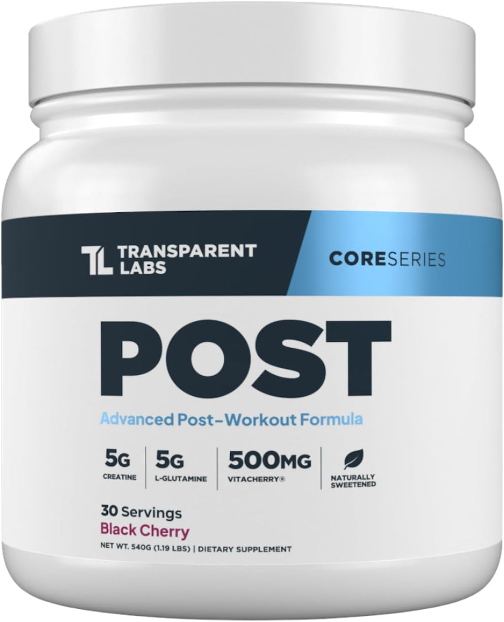 Transparent Labs Post - Post-Workout Recovery Muscle Builder with L-Glutamine, Beta-Alanine and BetaPure Betaine Anhydrous for Muscle Recovery and Muscle Building - 30 Servings, Black Cherry
