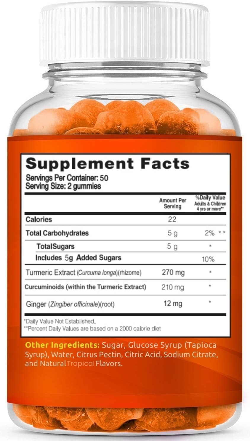 Turmeric Gummies for Adults and Kids | Max Strength Turmeric and Ginger Supplement | Vegan Organic Natural Turmeric Curcumin Gummies for Overall Health | Best Curcumin Supplement with Ginger