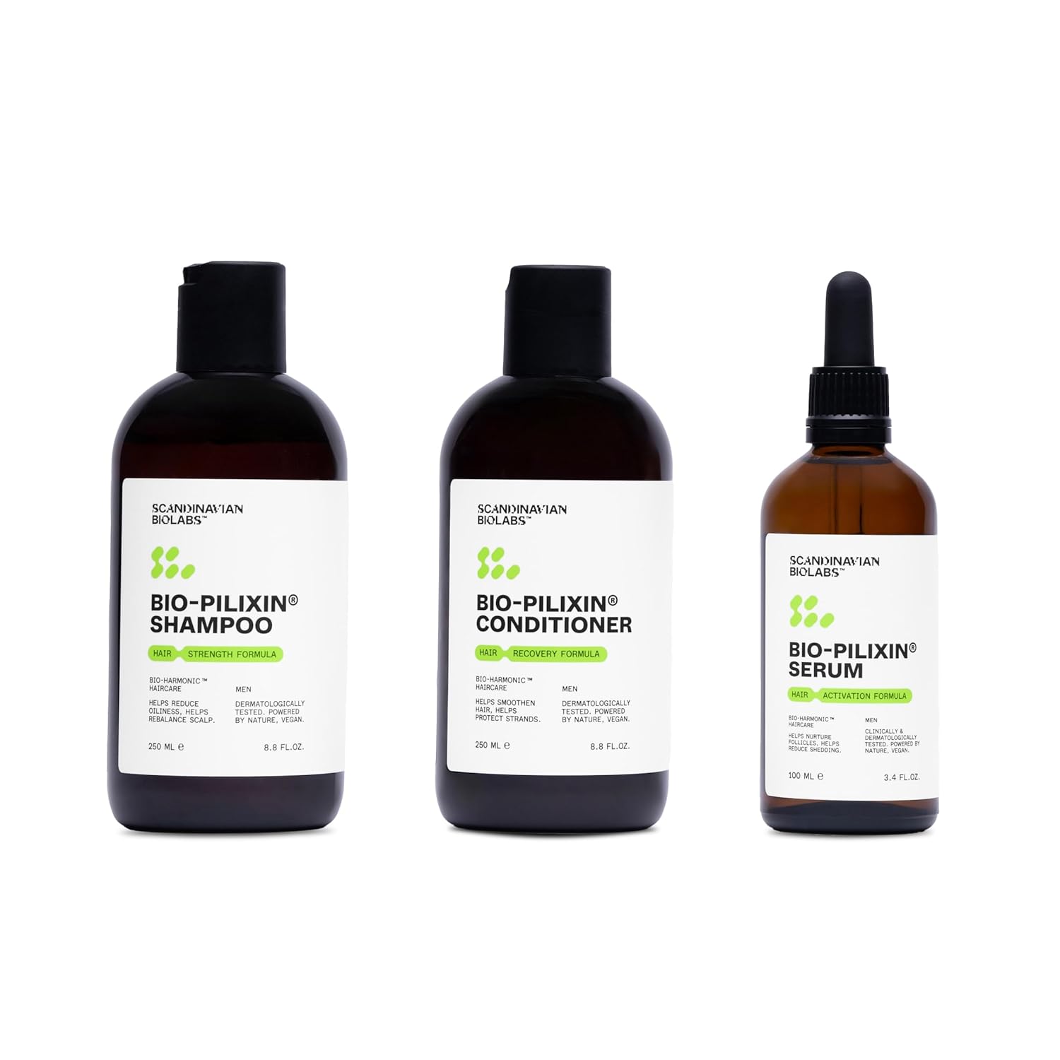 Scandinavian Biolabs Bio-Pilixin® Routine For Men | Helps With Hair Shedding, Nurtures Hair Follicles, Enhances Hair Strength, Repairs Damaged Hair, Clinically Tested, Dermatologically Approved