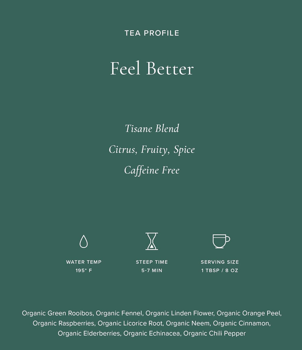 Art of Tea | Feel Better 2.5oz (Elderberry, Echinacea, Cinnamon, and Green Rooibos Tea) | Wellness Loose Leaf Artisan Tea