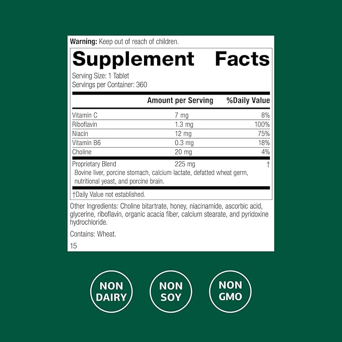 Standard Process Cataplex B2 Nervous System Health Dietary Supplement - Non-Dairy & Non-Soy - Brain Health Support - 360 Tablets