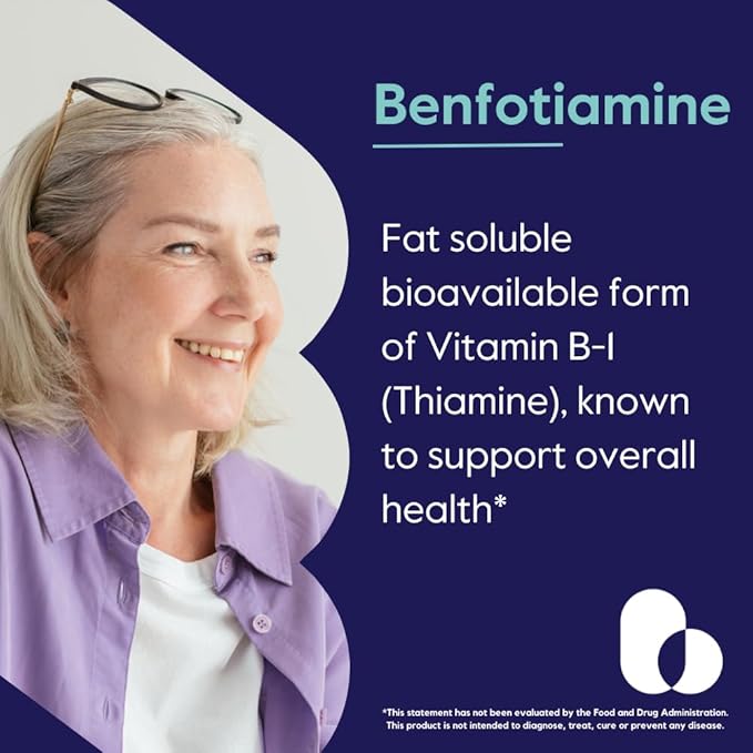 Benfotiamine 300mg (120 Vegetarian Capsules) (60x2) No Stearates - No Silicon Dioxide - Vegan - Non GMO - Gluten Free