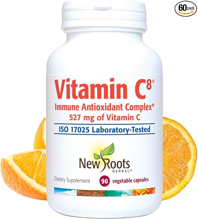 Vitamin C8 + Zinc Supplement for Higest Absorption (90 Capsules) | 527mg per Portion | 8 Buffered Sources of Vitamin C with Bioflavonoids, Green Tea & Quercetin for Stronger Defense | 3 months Supply