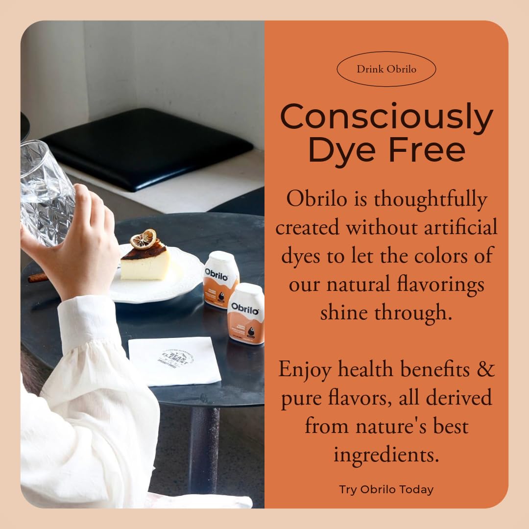 Obrilo Performance Energy Dye Free Water Enhancer - L-Theanine + Taurine + Vitamin Complex + Ginseng + Guarana Seed 2.0 Fl Oz x 5 (Electric Lemonade)