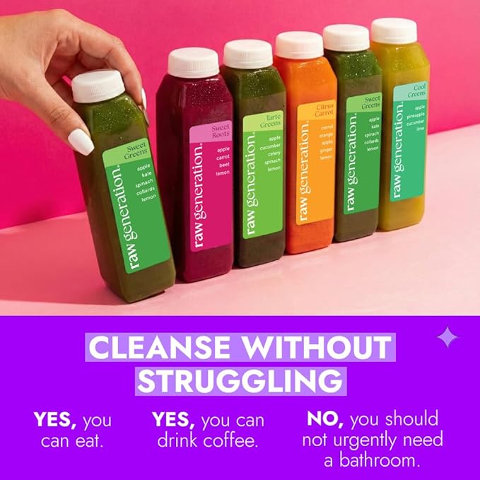 Raw Generation Skinny Juice Cleanse (3-Day) – Best Juice Cleanse for Detox and Weight Loss | Reduced Bloating & Increased Energy | 100% Raw & Cold-Pressed Juices