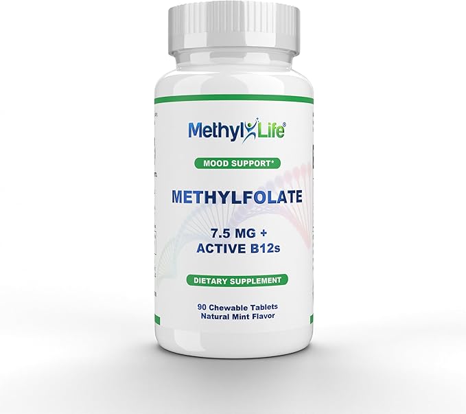 Methyl-Life Pure L-Methylfolate 7.5mg, 3 Months Supply. Pharmaceutical Grade, Professional Strength Active Methyl folate & B12 (as Both Hydroxy B12 and Adenosylcobalamin). Non-GMO. Gluten Free