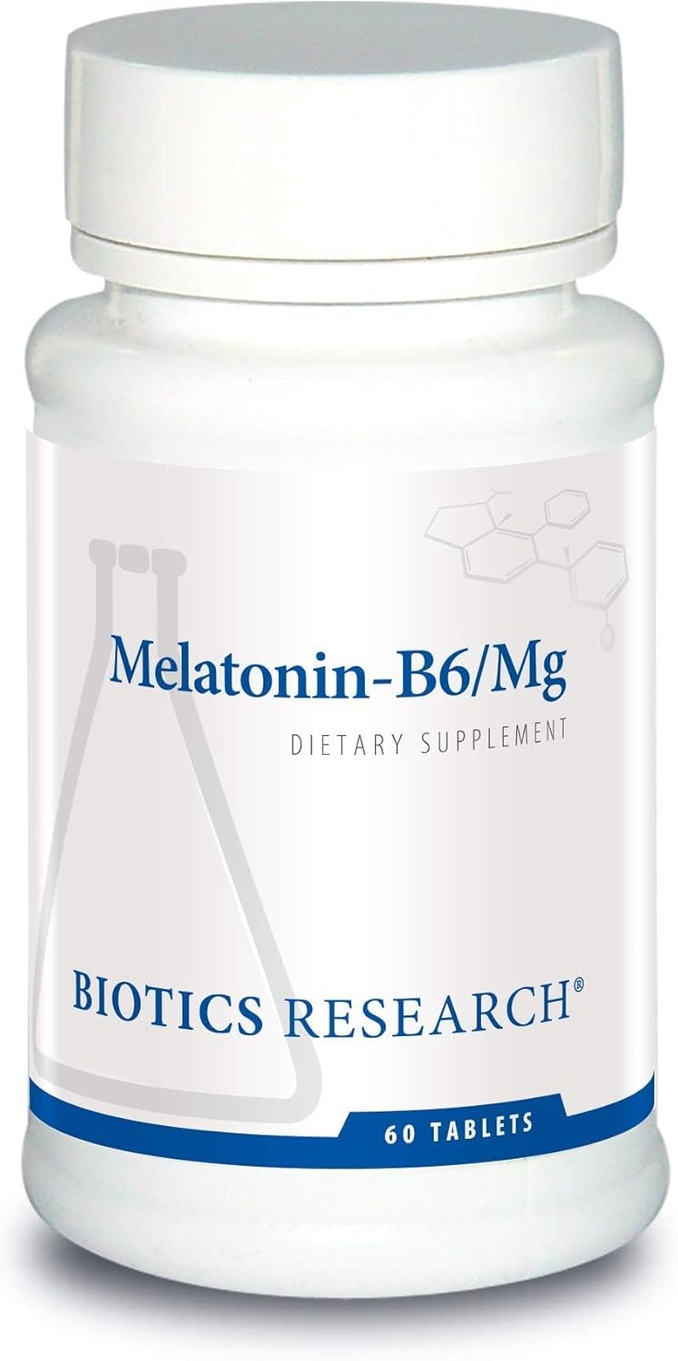 Biotics Research Melatonin B6 Mag Sleep Support, Circadian Rhythm Support, Fall Asleep and Stay Asleep, Supports Calming Brain Activity, Healthy Body Composition, Overall Relaxation Response, 60caps
