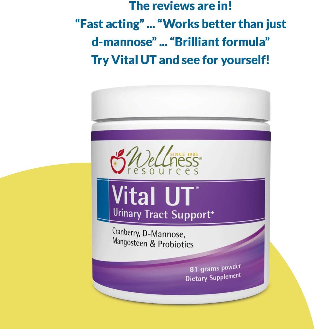 Vital UT Powder with D-Mannose, Cran-Max Cranberry, LactoSpore Probiotic for Urinary Tract and Bladder Health, 36mg PACs and 1 Billion Spore Probiotics Per Scoop (30 Servings)