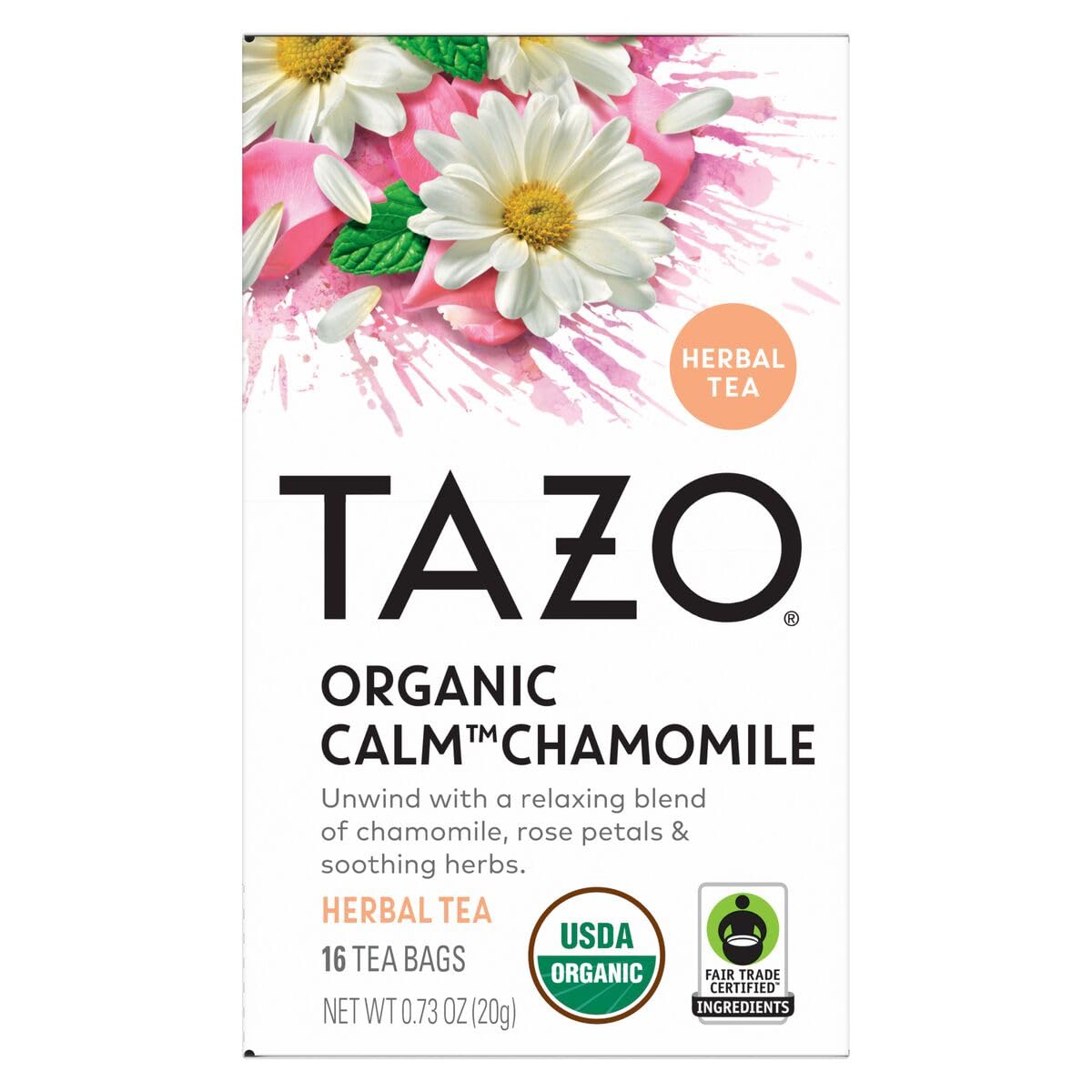 TAZO Tea Bags, Regenerative Organic Zen, Calm Chamomile & Herbal Organic Dream 16 CT (1ea) (Variety Pack)