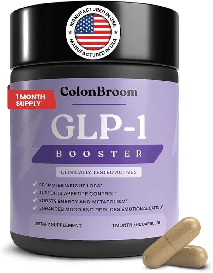 ColonBroom GLP-1 Weight Management Supplement for Women & Men - GLP1 Supports Gut Health, Metabolic Wellness & Appetite Regulation - Vegan, Gluten-Free Diet Kit Capsules | 60 Count (New Formula)