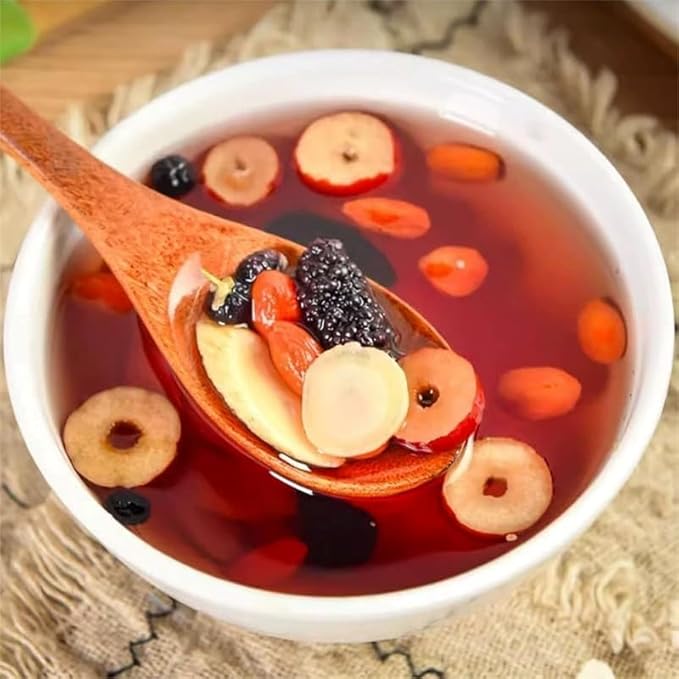 Panax & Mulberry Herbal Tea,Ginseng Five Treasures Tea, Kidney Formula Six Treasure Teas, Panax Wolfberry Mulberry Herbal Goji Berry Red Date Teas Formula Traditional Chinese Blend (30bags)