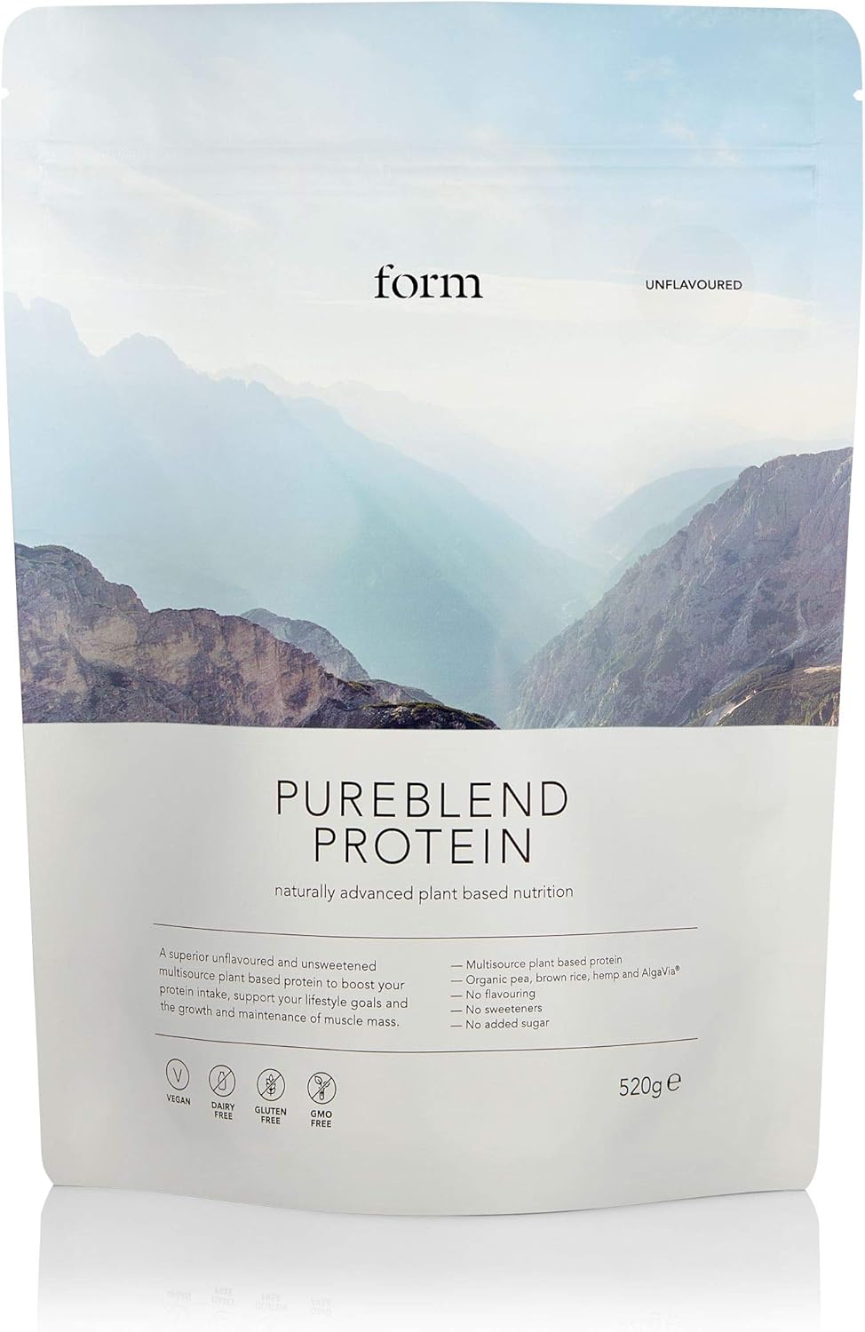 Form Pureblend Protein - Unsweetened and Unflavored Vegan Protein Powder - 15g of Plant Protein Powder Unflavored per Serving. Perfect for Your Smoothies, Cooking and Baking