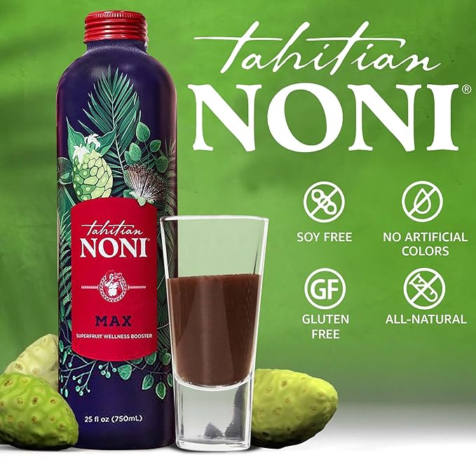 TAHITIAN NONI MAX Wellness Super Fruit Drink | Natural Juice Daily Nutrition Mix for Health Rejuvenation | Noni Juice Organic Morning Complete Daily Wellness Drink 100 fl oz (4-Pack)