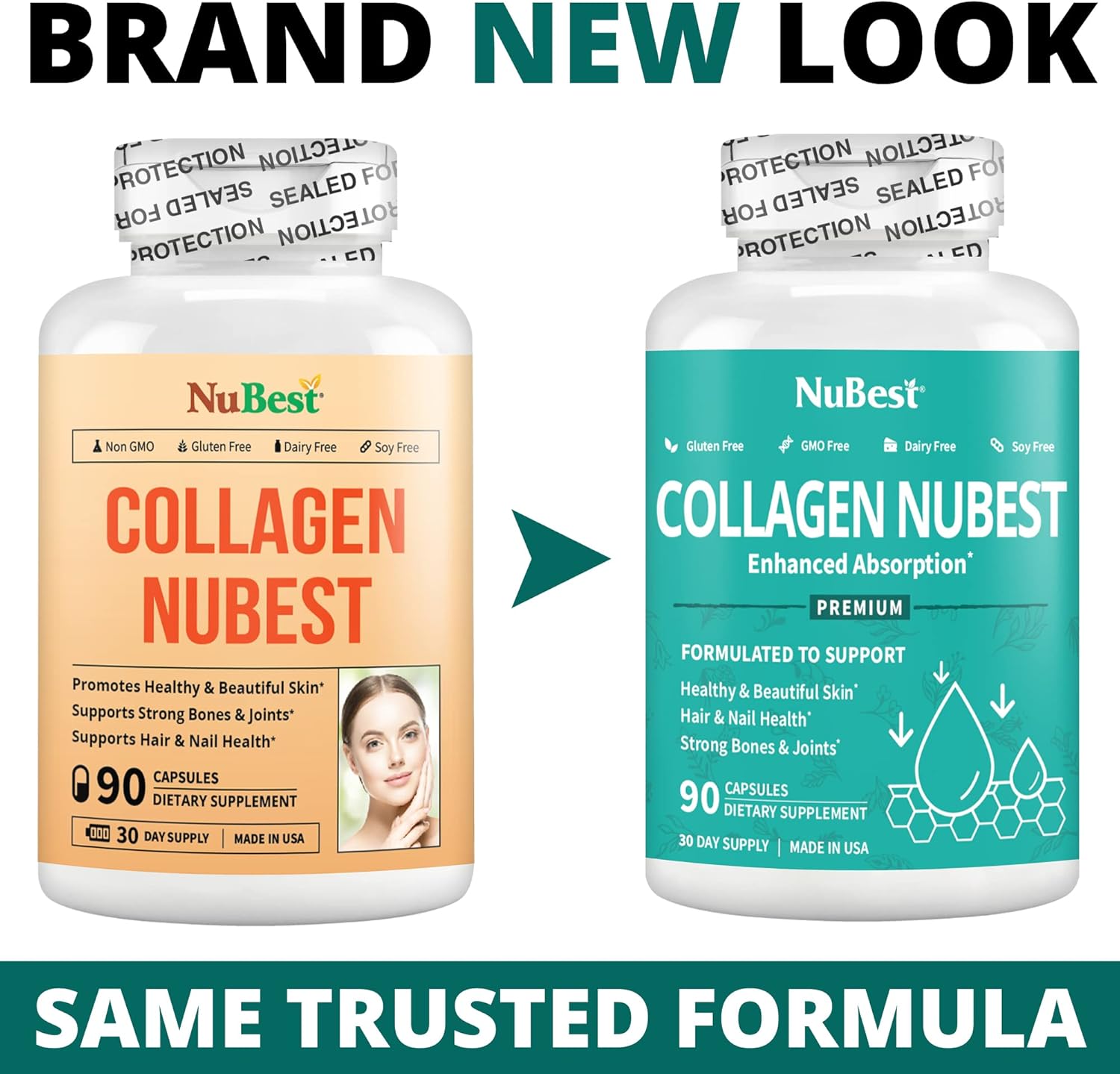 NuBest Collagen Collagen Peptides - Collagen Pills for Adults for Hair Growth, Strong Nails, Skin Health - Premium Collagen for Hair, Vitamin for Nails - 1500 mg Collagen Per Serving - 3 Pack