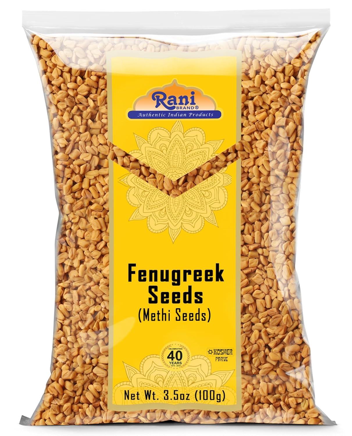 Rani Fenugreek (Methi) Seeds Whole 3.5oz (100g) Trigonella foenum graecum ~ All Natural | Vegan | Gluten Friendly | Non-GMO | Kosher | Indian Origin, used in cooking & Ayurvedic spice