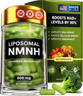 Liposomal NMNH Supplement 300mg – Boosts NAD Anti-Aging, Energy & Focus – NMM Capsules Alternative to for Cellular Vitality – Third-Party Tested, 60 Vegan Capsules | 1 Pack