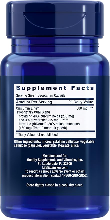 Life Extension Curcumin Elite Turmeric Extract, 60 Count