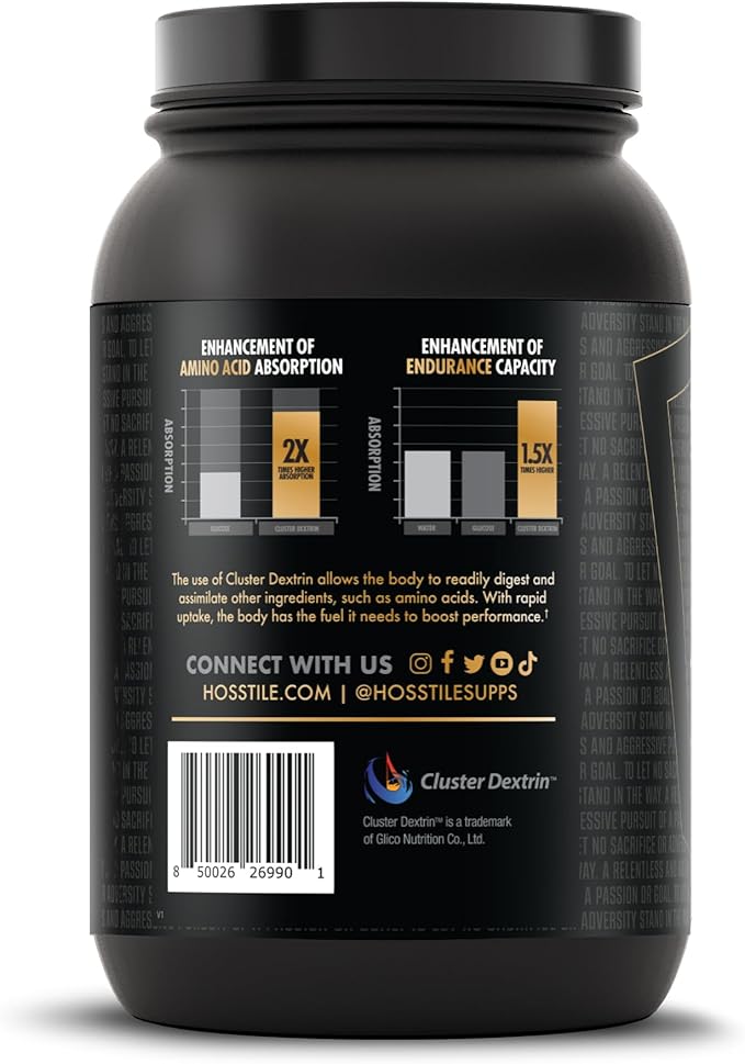 HOSSTILE CDX Cluster Dextrin Powder - Highly Branched Cyclic Dextrin HBCD Carb Powder, Carb Supplement for Intra Workout Carbs & Post Workout, Lemon Lime, 40 Servings