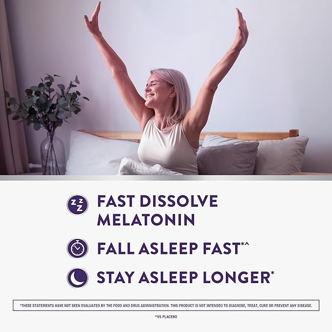 ZzzQuil Pure Zzzs Fast Dissolve Melatonin, Melatonin 10mg, Sleep Aid Supplement, Sleep Aids for Adults, Strawberry Flavored, 90 Fast Dissolve Melatonin Tablets