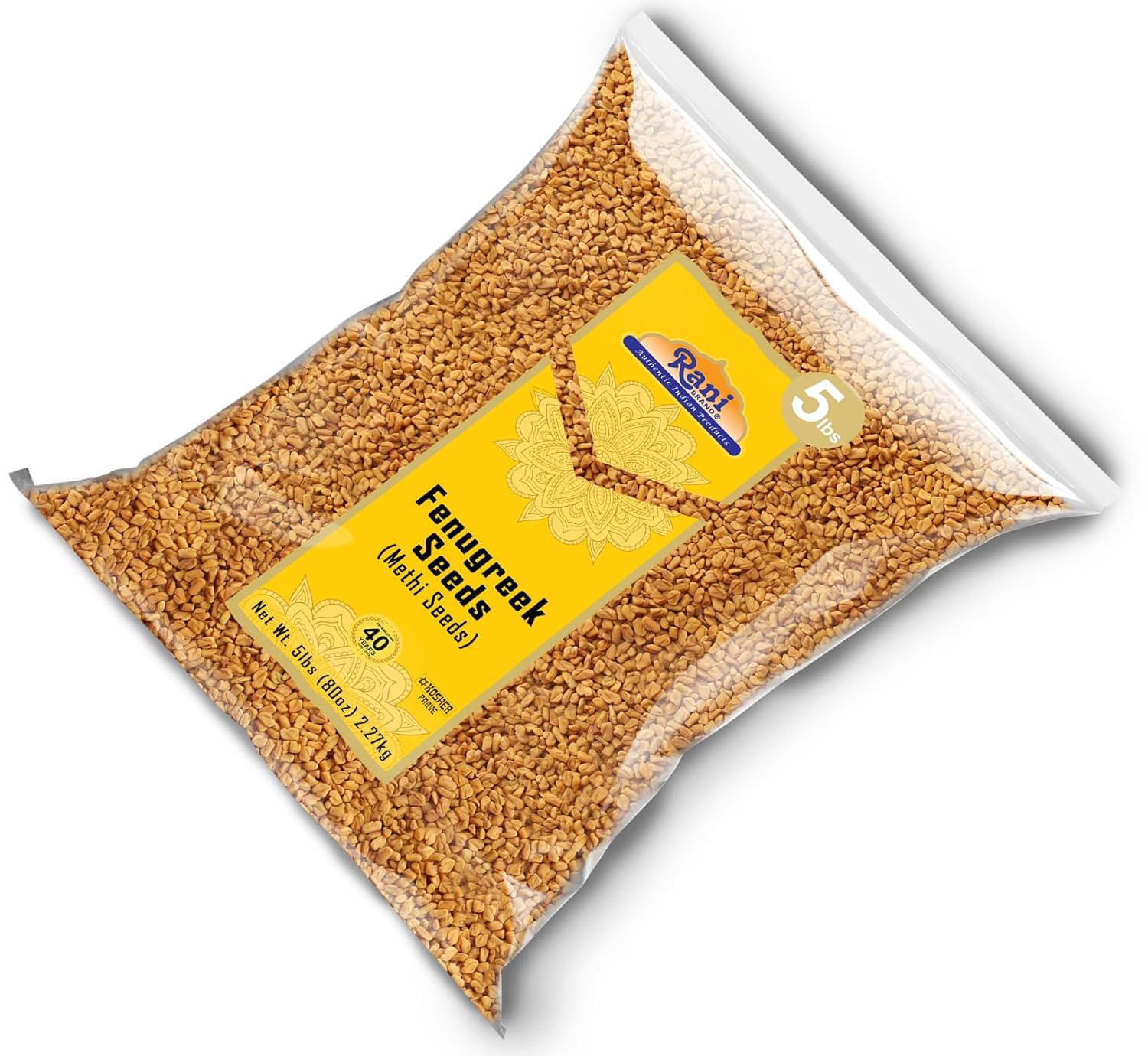 Rani Fenugreek (Methi) Seeds Whole 80oz (5lbs) 2.27kg Bulk Trigonella foenum graecum ~ All Natural | Vegan | Gluten Friendly | Non-GMO | Kosher | Indian Origin, used in cooking & Ayurvedic spice