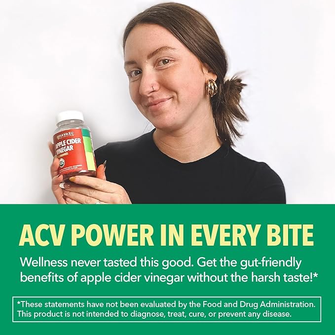 Apple Cider Vinegar Gummies - Organic ACV Vitamins for Digestive Health, Metabolism & Gut Support - 120 Count - Vegan, Non-GMO, Gluten-Free - Delicious Flavor & No Harsh Taste - 2 Month Supply