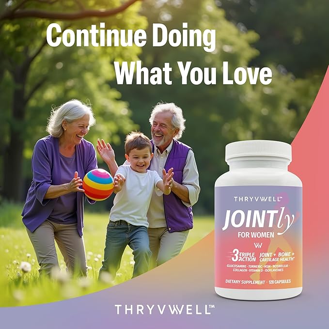 Jointly for WOMEN – All-in-one Joint Bone & Cartilage Supplement – Glucosamine Chondroitin MSM Turmeric Boswellia Collagen Vitamin D Calcium Hyaluronic Acid Magnesium & Isoflavones – 120 Capsules