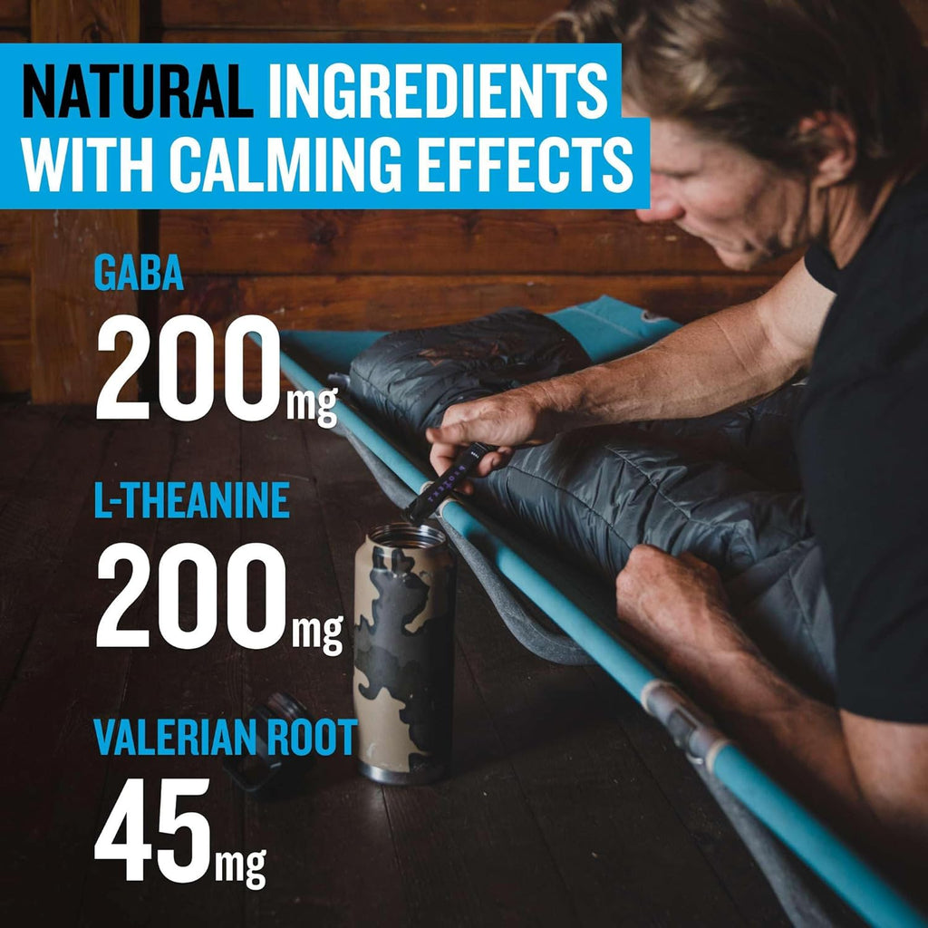 GABA L Theanine Supplement | Melatonin-Free Sleep Aid for Adults | Valerian Root for Night Support & Restful Sleep | GABA Calm Liquid Drink Mix for Adults | Mixed Berry, Pack of 10