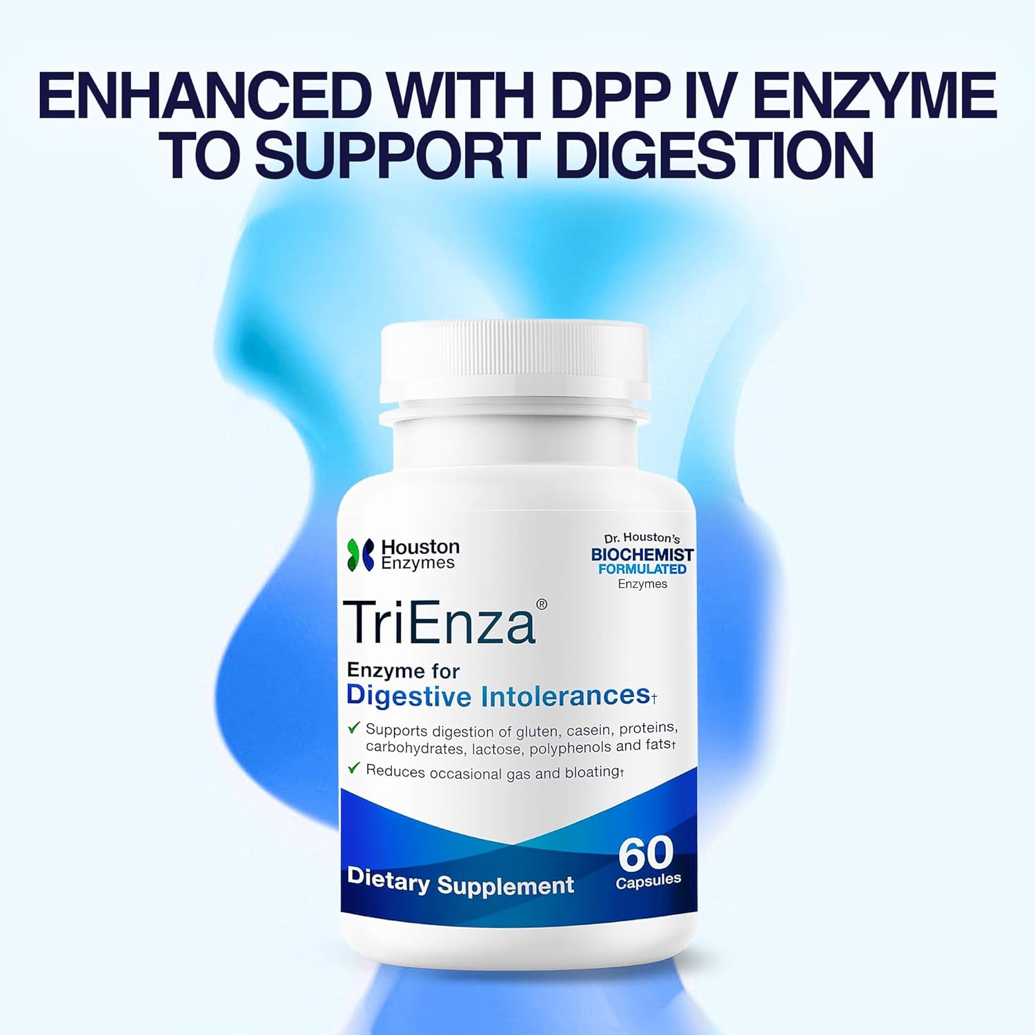 TriEnza - Digestive Enzyme Supplement for Gluten, Casein, Soy, Proteins, Carbohydrates, Fats & Polyphenols - Digestive Enzymes for Women & Men (60 Capsules)