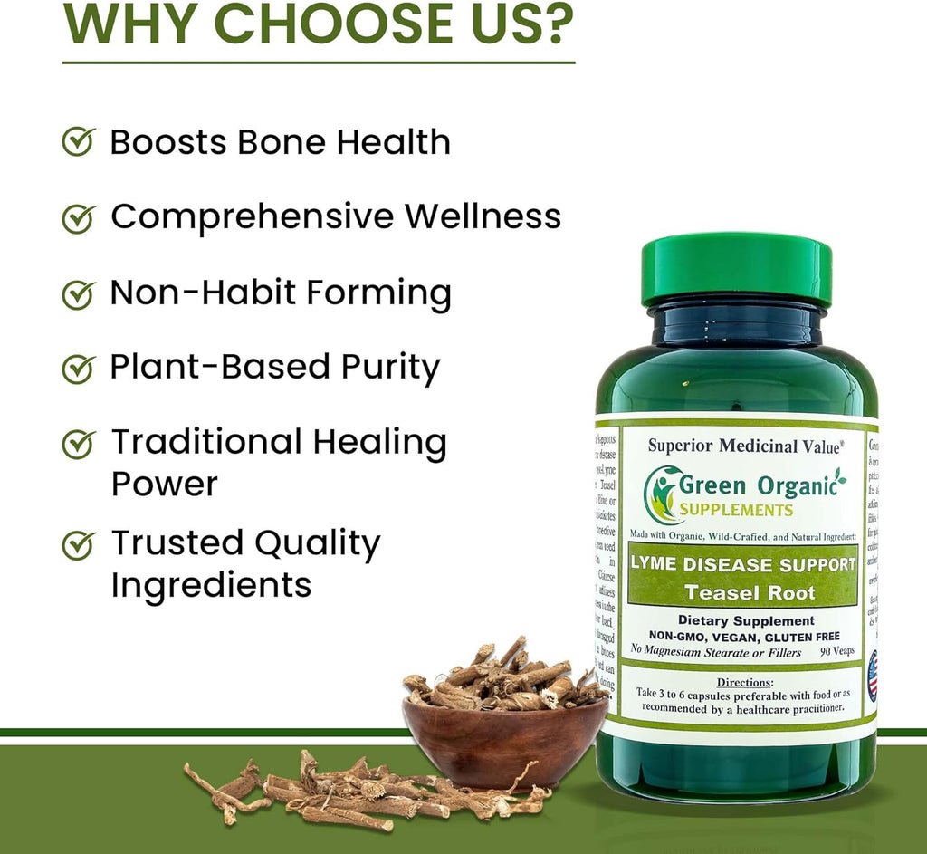 Green Organic Supplements' Lyme Disease, Teasel Root