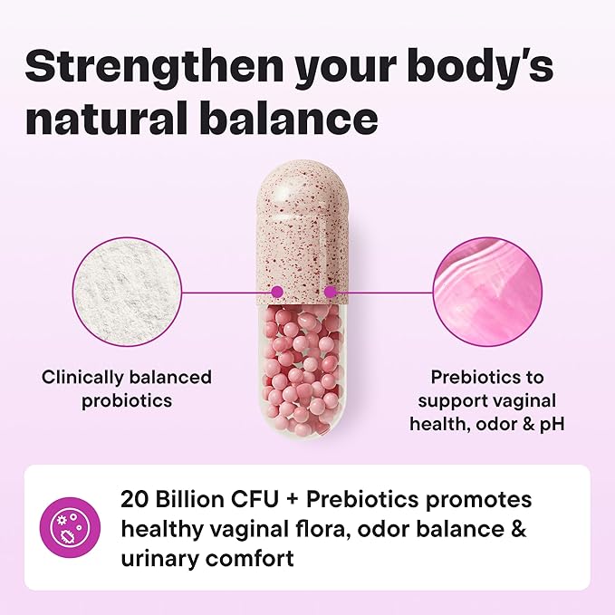 Women’s Probiotic 20 Billion CFU – 5-in-1 Daily Support for Digestive, Vaginal & Urinary Health – with Cranberry, D-Mannose, Prebiotics & Hyaluronic Acid – 30 Capsules
