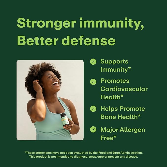 Vitamin D3 5000 IU (125 mcg) with Vitamin K2 100 mcg Supplement | Supports Calcium Utilization, Immune Support, & Cardiovascular Wellness | Plant Based, Major Allergen Free | 60-Day Supply