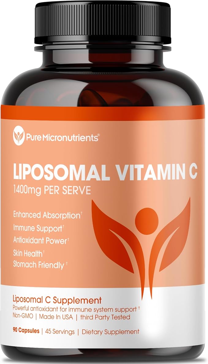 Pure Micronutrients Pure Liposomal Vitamin C - 1400mg Per Serve Supplement - 90 Capsules - High Absorption VIT C Ascorbic Acid Pills