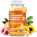 Liposomal Vitamin C Gummies for Adults, 1200mg Chewable Vitamin C Supplement with Elderberry, Zinc Iron & Folate etc - for Immune Support, Energy & Cell Health, Sugar Free, Orange Flavor, 60 Gummies