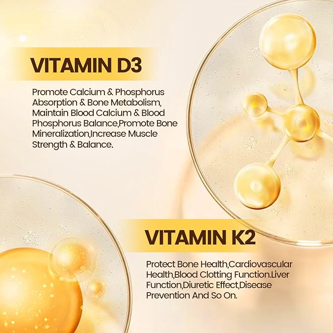 Vitamin D3 K2 10000 IU with MK7-300 Virgin Coconut Oil Softgels, 2 in 1 Vitamins D & K Complex | Vitamina D3 con K2 | Supports Calcium Absorption, Bone, Immune, & Heart Health – Easy to Swallow