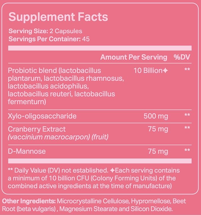 Trigg Vaginal Probiotics for Women- pH Balance, Digestion, UT- Female Health Supplement with Cranberry- Prebiotic Blend, Lactobacillus- Promote Healthy Vaginal Odor & Flora- Feminine Probiotic- 90 Ct