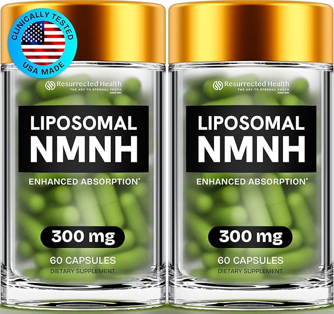 Liposomal NMNH Supplement 300mg – Boosts NAD Anti-Aging, Energy & Focus – NMM Capsules Alternative to for Cellular Vitality – Third-Party Tested, 120 Vegan Capsules | 2 Packs
