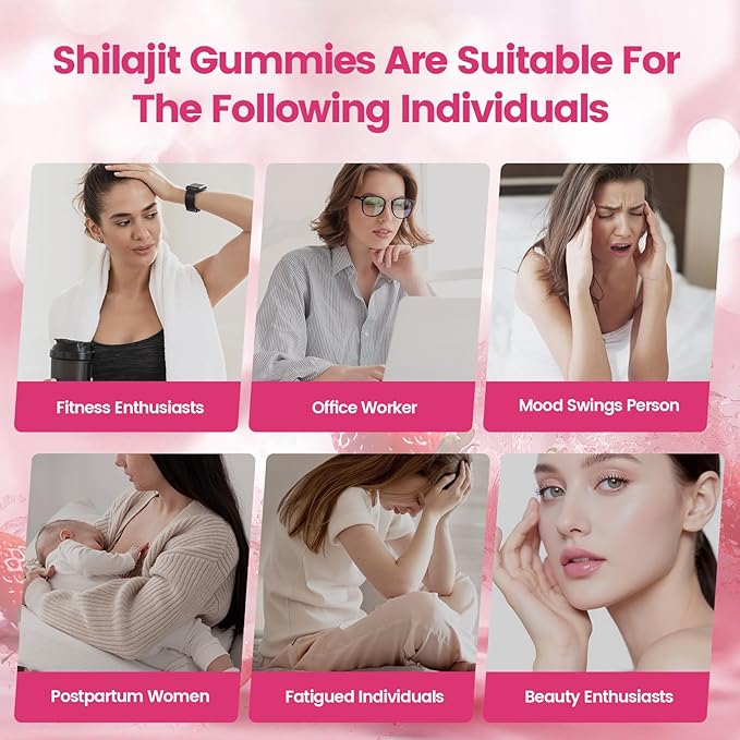 Shilajit for Women Gummies, micronutrient Supplement, Pure Himalayan Shilajitn, Contains Tongkat Ali, Ashwagandhaa, Turmeric, Saffron for hormonal Balance & Energy | Strawberry Flavor (120 Gummies)