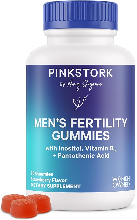 Blue Stork Fertility Supplement Gummies for Men - Male Prenatal Vitamins, Conception Support for Him - Reproductive Health, Hormonal Balance & Motility - 90 Count