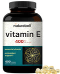 NatureBell Vitamin E Oil Softgels, 400iu Per Serving, 400 Pills | Essential Antioxidant Supplements, Easily Absorbed Form – Supports Skin, Heart, & Immune Health – Non-GMO
