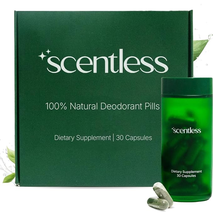 Scentless Internal Deodorant – Mint, Parsley & Chlorophyll Capsules for Body Odor – Aluminum-Free Body Deodorizing Supplement – Odor Control Natural Deodorant – Body Deodorizing Capsules – 30 Count