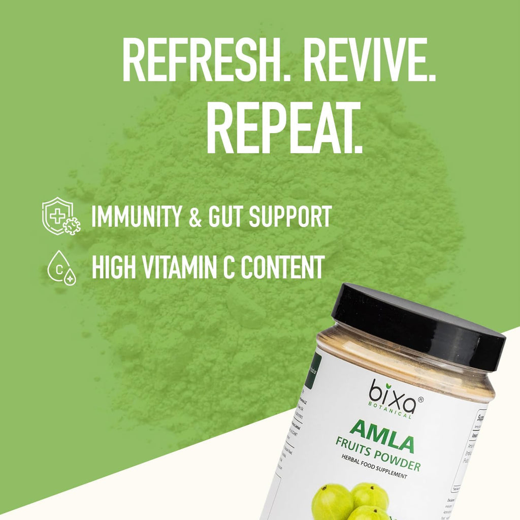bixa BOTANICAL | Amalaki Amla Berries Powder | Indian Gooseberry | Rich in Natural Vitamin C | Non GMO | Gluten Free | No Preservatives | Skin Glow and Hair Strength Support | 7 oz 200 g