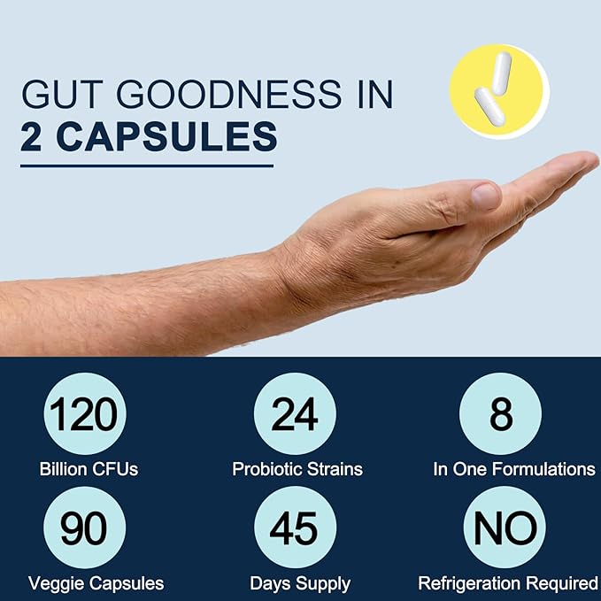 Probiotics for Men Digestive Health, 120 Billion CFUs Mens Probiotic with Digestive Enzymes & Prebiotics & Saw Palmetto & Cranberry for Gut, Prostate & Urinary Tract Health, Shelf Stable, 90 Capsules