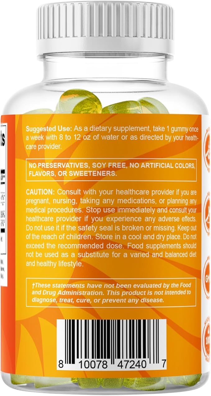 Vitamatic Sugar Free Vitamin D3 50,000 IU Weekly Supplement – 60 Pectin-Based Gummies High-Potency Vitamin D for Bone, Teeth & Immune Support