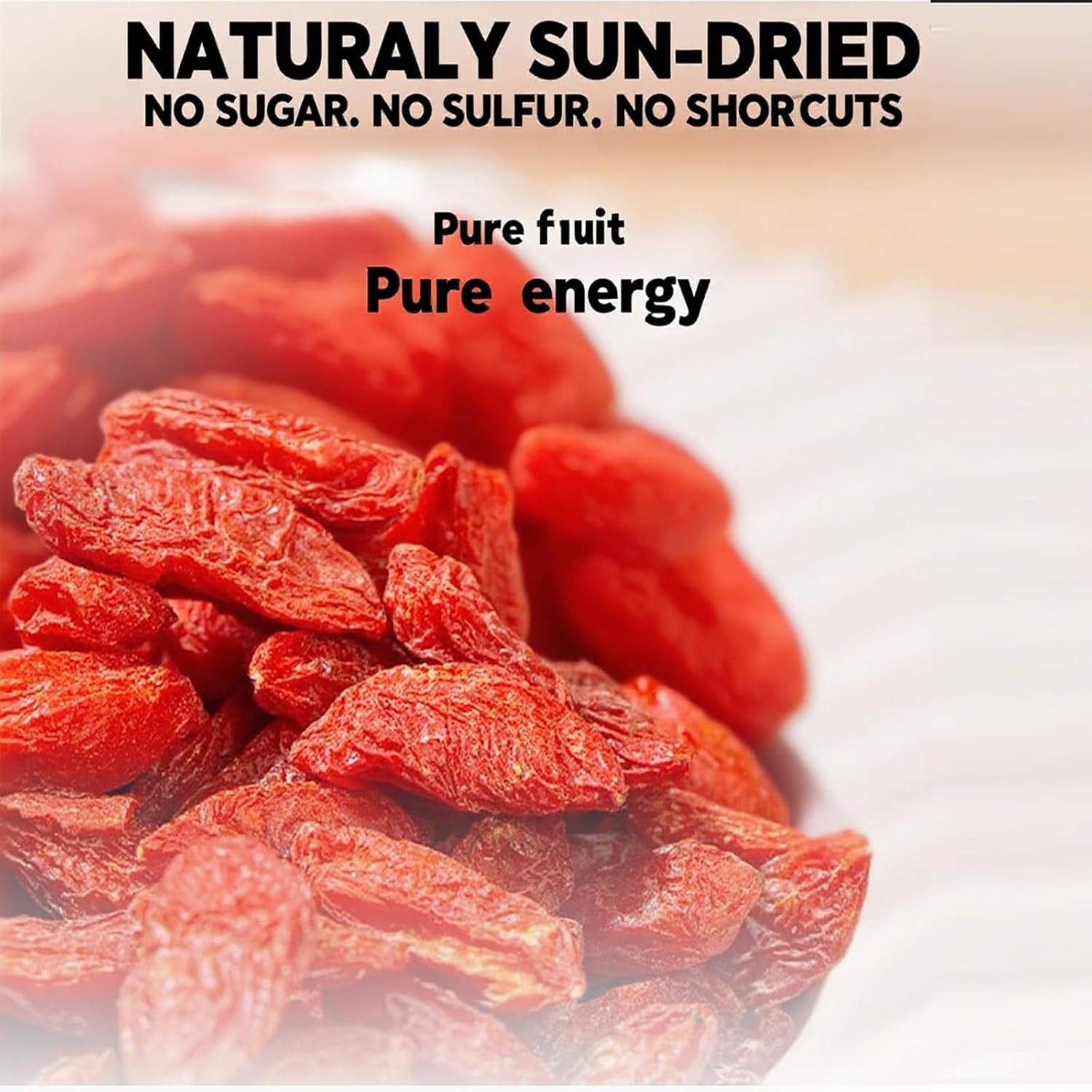 DABC OAK LAND Goji Berries, 1 LB Wolfberry Premium Large Berry Form 5A Wolfberry 100% Natural Sun-Dried Whole Fruit, S Great Flavor for Soup Drinks, Snacks, Beverages 2x 8OZ/Bag XXXL