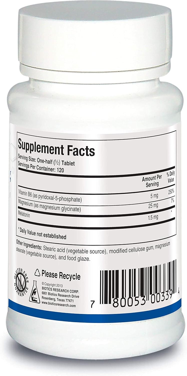 Biotics Research Melatonin B6 Mag Sleep Support, Circadian Rhythm Support, Fall Asleep and Stay Asleep, Supports Calming Brain Activity, Healthy Body Composition, Overall Relaxation Response, 60caps