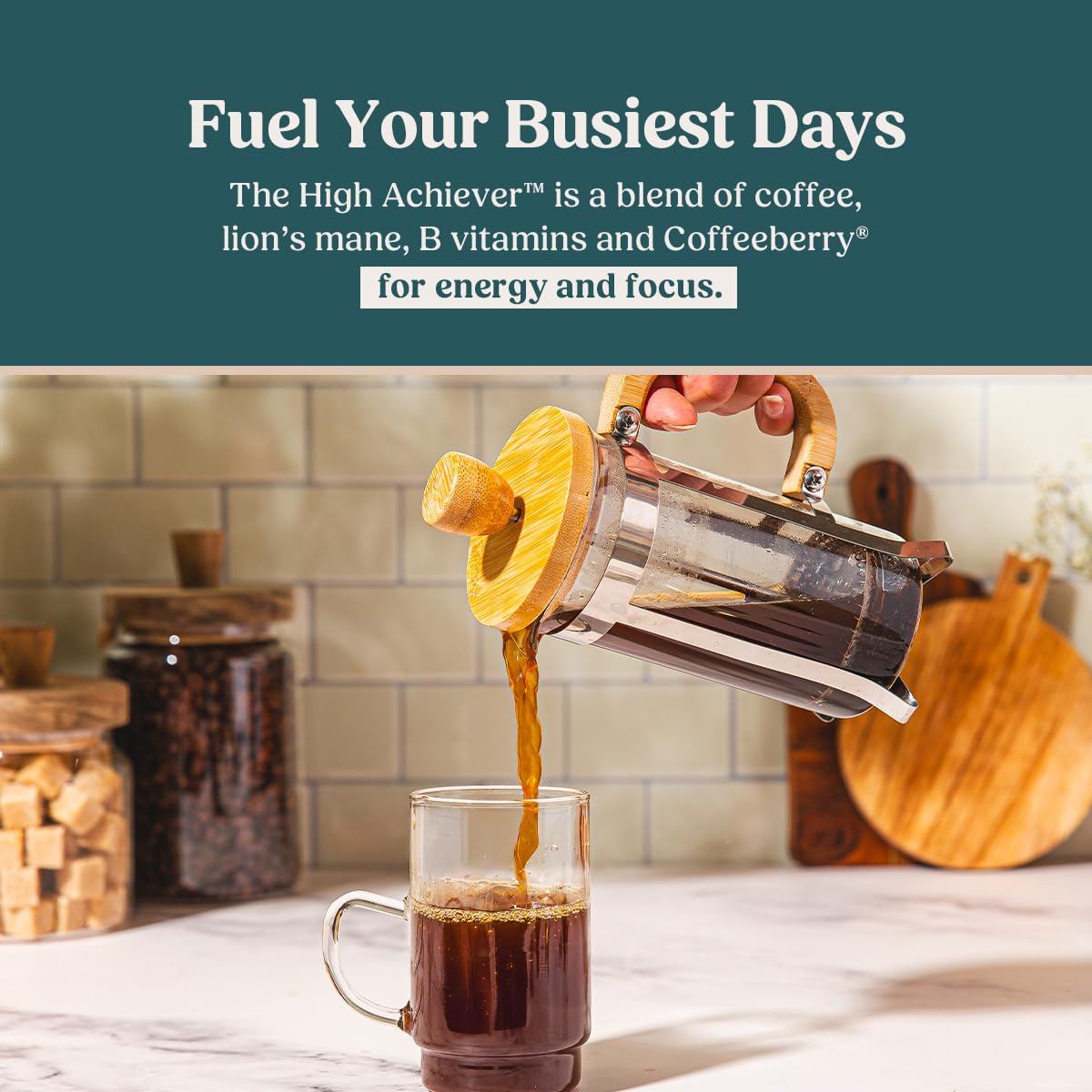 Bulletproof The High Achiever Single-Serve Pods, 24 Count, Medium-Dark Roast Enhanced Coffee with Lion's Mane Mushroom, B Vitamins, and Adaptogens for Energy and Focus