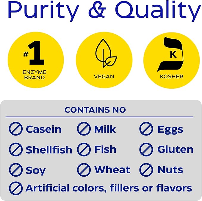 Enzymedica Lacto, Advanced Lactase Pills for Dairy Support, Helps Break Down Lactose, Casein & Fat, Dairy Relief Pills, Vegan, 180 Capsules