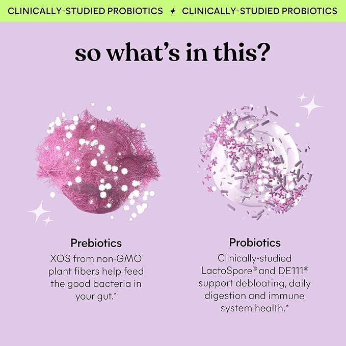 Lemme Debloat - Digestive & Gut Health Gummies with 2 Clinically Studied Probiotics & Prebiotic, Vegetarian, Gluten Free, Non GMO, BlackBerry Flavor (60 Count) (Pack of 2)